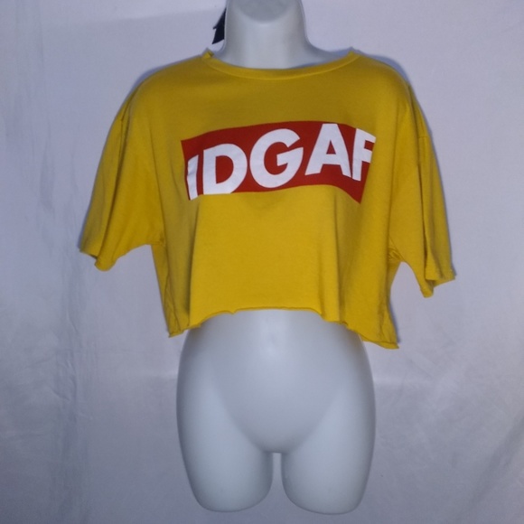a'gaci Tops - NWT Rock Rose Couture A'GACI IDGAF Boxy Croptop